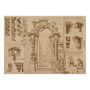 лист крафт бумаги с рисунком history and architecture #08, 42x29,7 см