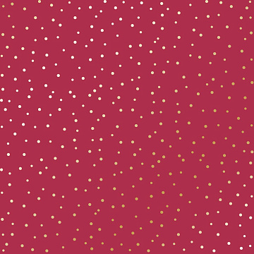 Sheet of single-sided paper with gold foil embossing, pattern Golden Drops, color Blackberry, 12"x12" 