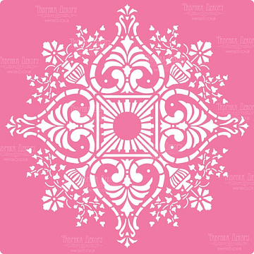 Schablone für Dekoration XL-Größe (30*30cm), Blumenornament #094