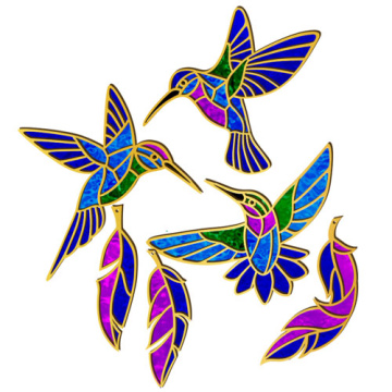 Blank for stained glass painting “Hummingbirds”, #07 - 2