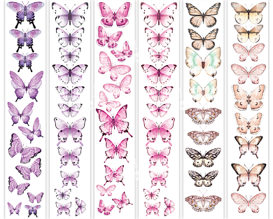 набор полос с картинками для декорирования бабочки 5 6 шт 5х30,5 см