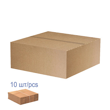 Cardboard box for packaging, 10 pcs set, 3 layers, brown, 370 х 360 х 160 mm