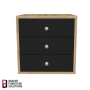 Cabinet with three drawers, Body Oak Kraft, Fronts Black, 400mm x 400mm x 400mm - 2