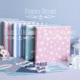 Blank album with a soft fabric cover White and blue stripes 20cm х 20cm - 0