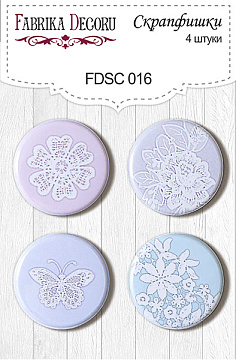 Set mit 4 Flair-Buttons für Scrapbooking #016