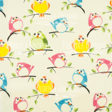 Fabric cut piece 35X75 Birds on a branch - 2 Fabric cut piece 35X75 Birds on a branch - 2