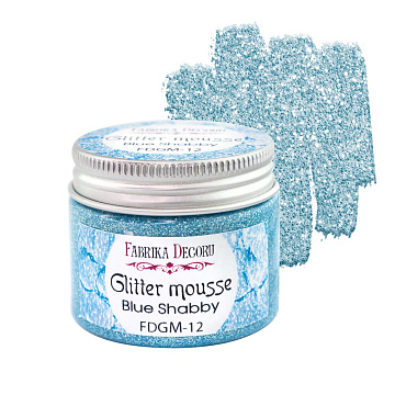 Glitter mousse, color Blue shabby