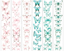набор полос с картинками для декорирования бабочки 4 6 шт 5х30,5 см