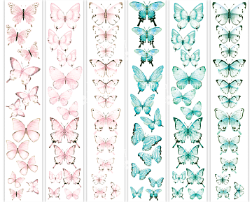 Streifenset mit Bildern zur Dekoration "Schmetterlinge 3"