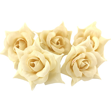 Miniature rose flower, Ivory, 1pc