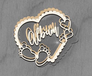 Mega shaker dimension set, 15cm x 15cm, Figured frame - Baby's Feet - 2