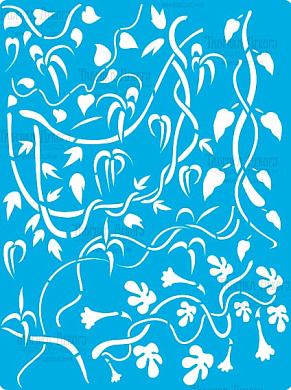 трафарет многоразовый, 15 см x 20 см, лианы с листьями, #411