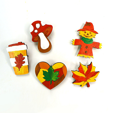 kraft pin set “autumn vibe” - a set of blanks for creating badges