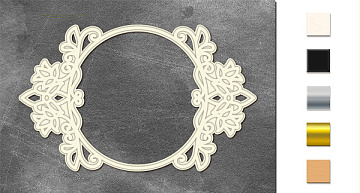 Chipboard embellishments set, Round frame with ornament FDCH-558