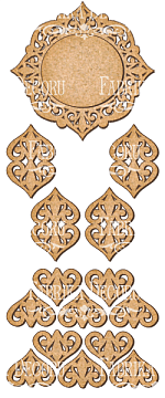 Set of MDF ornaments for decoration #102