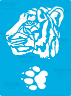 Stencil for crafts 15x20cm Tiger head #420