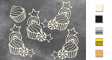 Chipboard embellishments set, "Sweets" #372