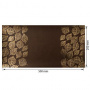 Piece of PU leather for bookbinding with gold pattern Golden Leaves Chocolate, 50cm x 25cm - 0