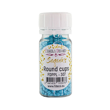 Sequins Round cups, blue, #307