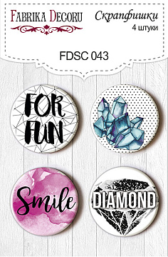 Set of 4pcs flair buttons for scrabooking #043