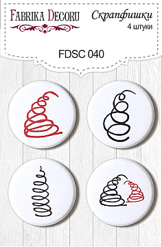 Set of 4pcs flair buttons for scrabooking #040