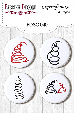 Set mit 4 Flair-Buttons für Scrapbooking #040