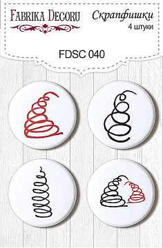 Set mit 4 Flair-Buttons für Scrapbooking #040