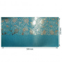 Piece of PU leather for bookbinding with silver pattern Silver Peony Passion, color Turquoise, 50cm x 25cm - 0