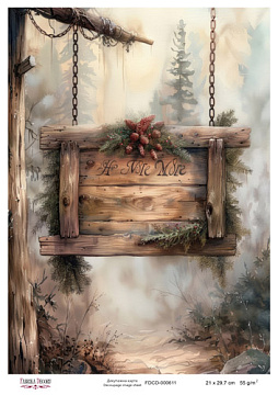 Decoupage card #0611, 21x29,7 cm