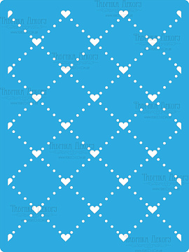 Stencil for crafts 15x20cm "Mesh with hearts" #149