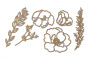 Spanplatten-Set Blumen und Zweige #488