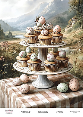 декупажная карта «праздничный кекс-09» #000994, 21см x 29,7см фабрика декору