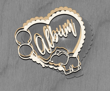 Mega shaker dimension set, 15cm x 15cm, Figured frame - Elephant - 2