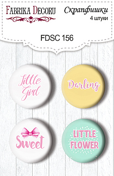 Set of 4pcs flair buttons for scrabooking "Little elephant" EN #156