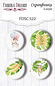 Set mit 4 Flair-Buttons zum Scrapbooking von Safari für Kinder #522