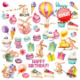 Double-sided scrapbooking paper set Sweet Birthday 12"x12", 10 sheets - 10