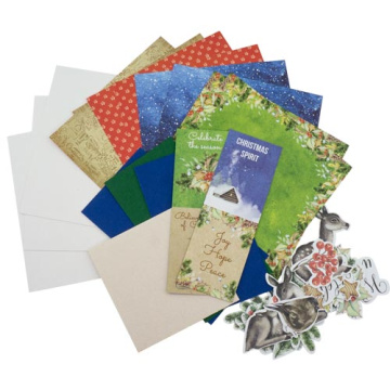 diy kit for making up 3 pc "awaiting christmas" greeting cards, 12cm x 15cm,  #1 - 2