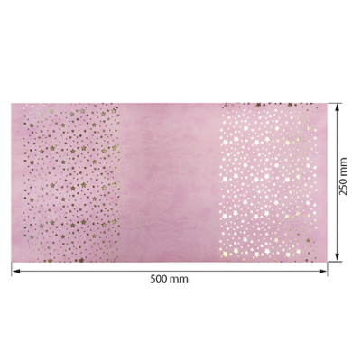 отрез кожзама с тиснением золотой фольгой, дизайн golden stars flamingo, 50см х 25см - 2