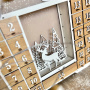 Kalendarz adwentowy "Wróżkowy domek z figurkami" na 25 dni z cyferkami objętościowymi, LED, DIY