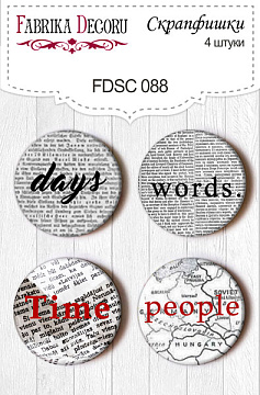 Set of 4pcs flair buttons for scrabooking #088