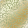 Arkusz papieru jednostronnego wytłaczanego złotą folią, wzór Szyszki Złotej Sosny, Oliwkowa akwarela 30,5x30,5cm 