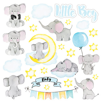 Sheet of images for cutting. Collection  "My Little Baby Boy"