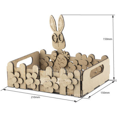 заготовка для декорирования "корзинка с зайчиком", #145  - 2