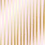 Sheet of single-sided paper with gold foil embossing, pattern Golden Stripes Light pink, 12"x12" 
