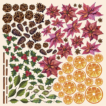 Sheet of images for cutting. Set "Botany winter"