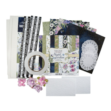 diy kit for creating 4pcs greeting cards "night garden", 10 cm x 15 cm - 2
