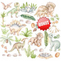 Double-sided scrapbooking paper set Dinosauria 8"x8", 10 sheets - 11