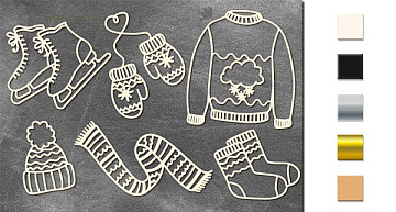 Chipboard embellishments set, Winter   #646