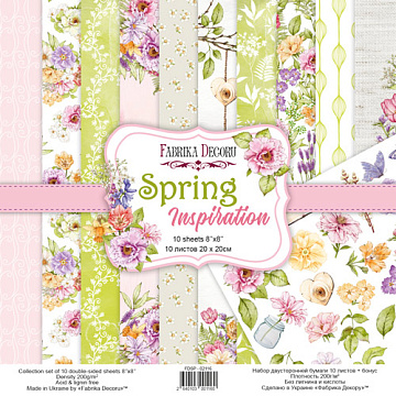 Double-sided scrapbooking paper set Spring inspiration 8"x8", 10 sheets