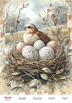 Decoupage card «Easter eggs-03» #000899, 21cm x 29,7cm